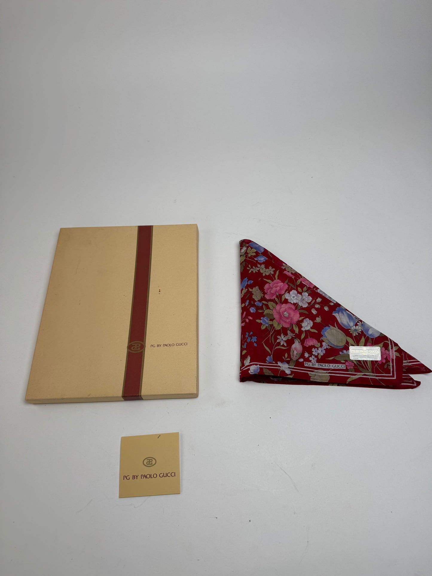 Vintage Gucci Floral Scarf Red New With Box