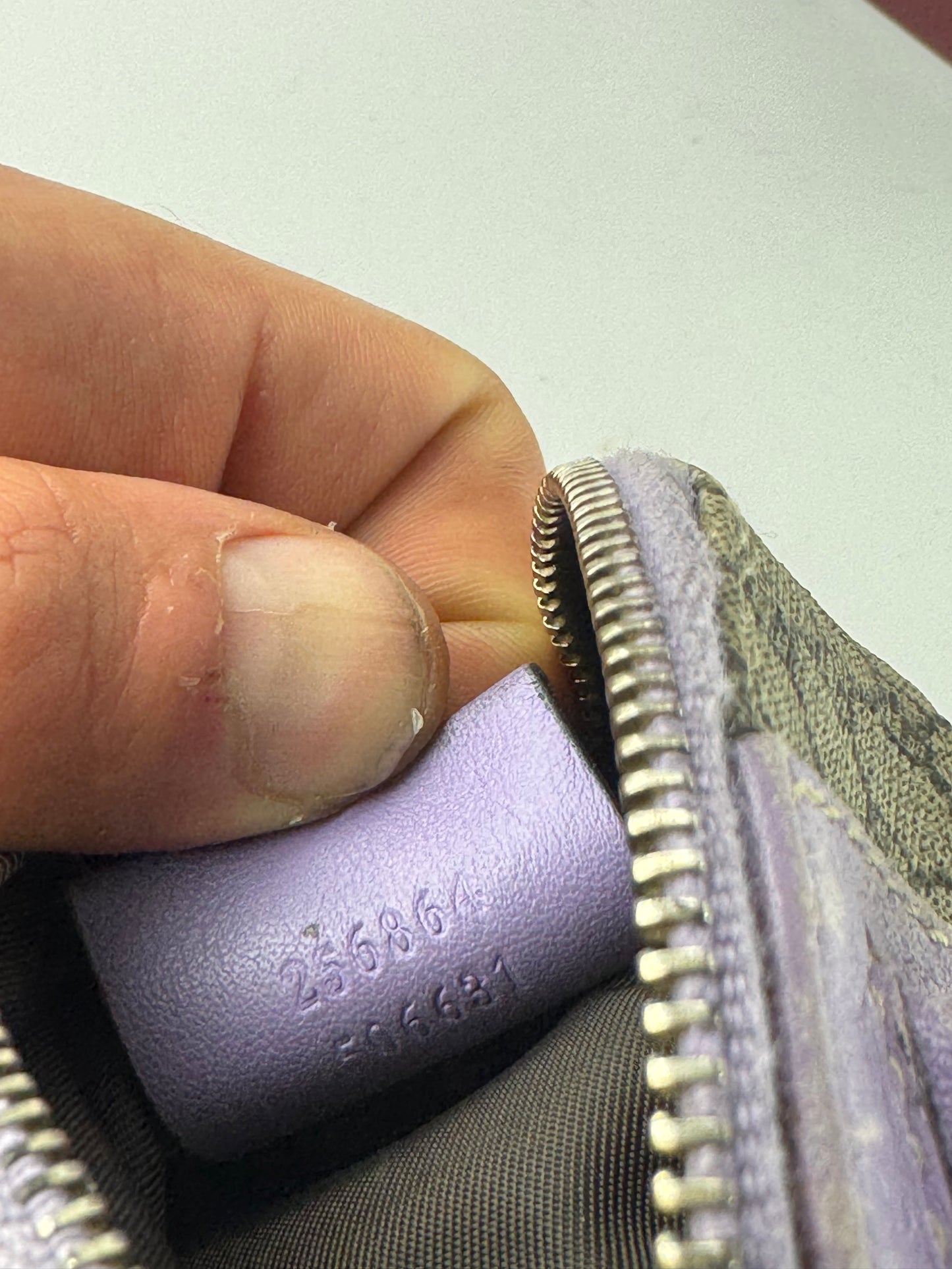 Vintage Gucci Monogram Mouse Purse Purple Brown