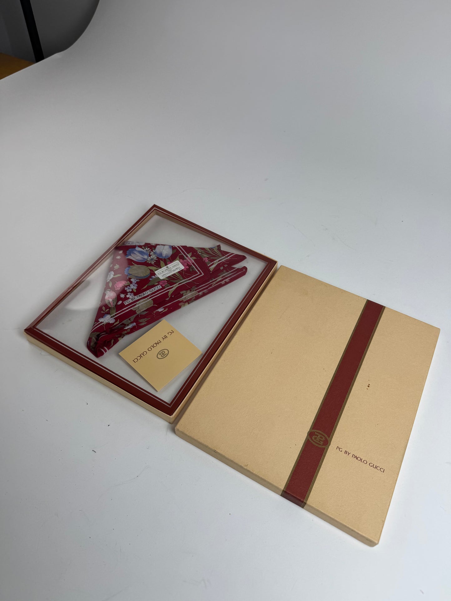 Vintage Gucci Floral Scarf Red New With Box