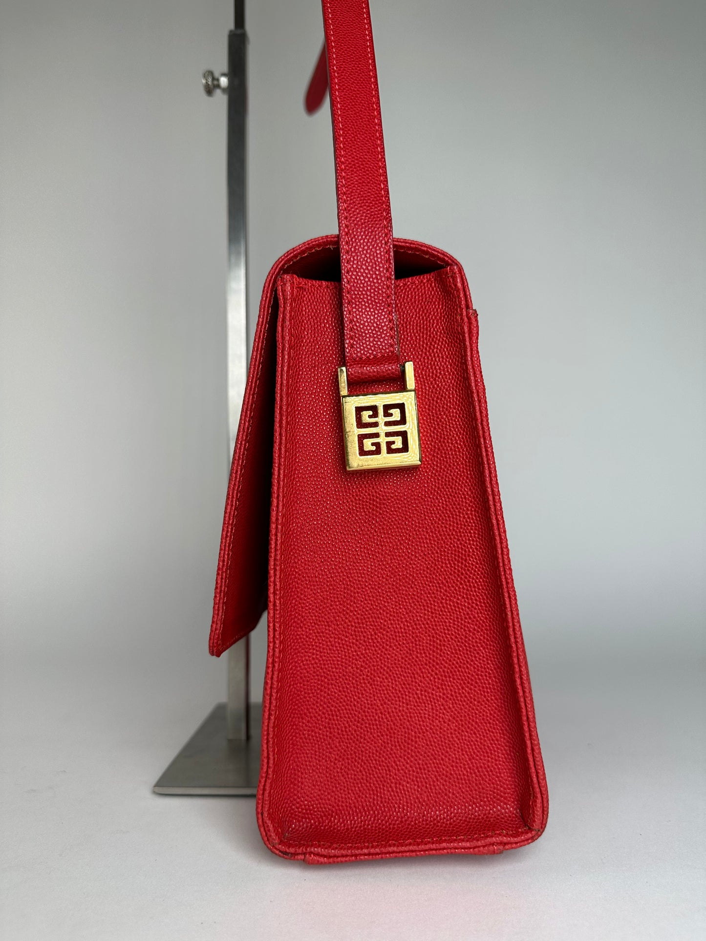 Vintage Givenchy Leather Canvas Multiway Bag Red