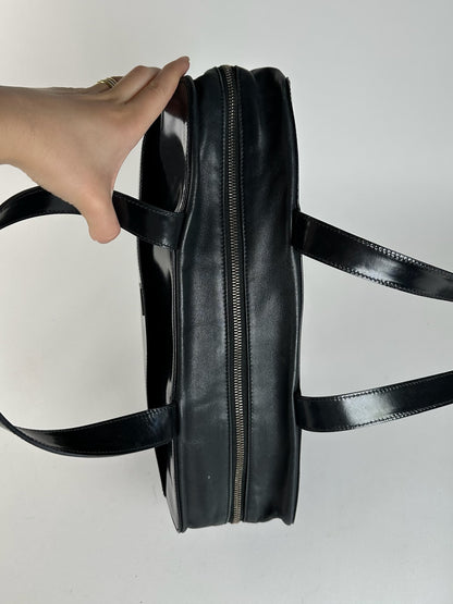 Sac vintage en cuir noir Céline Paris