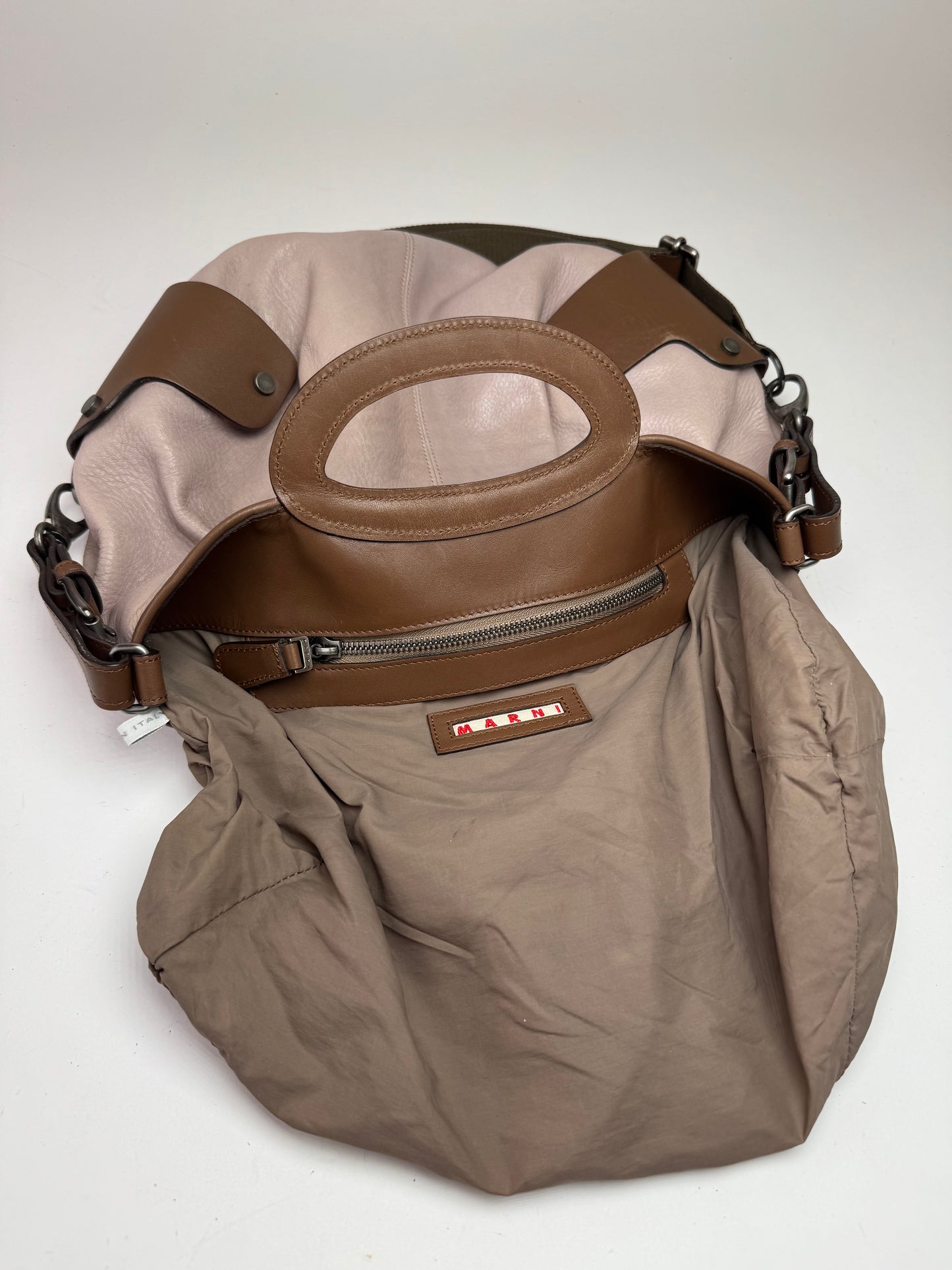 Sac vintage Marni en cuir à 2 voies violet marron