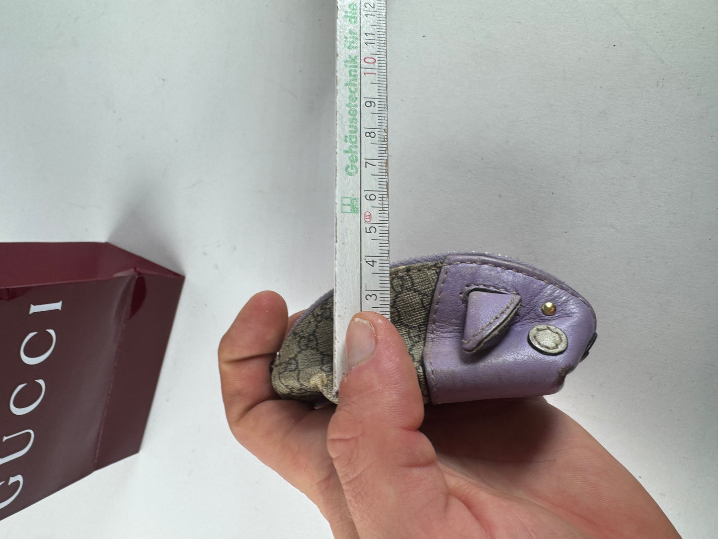 Vintage Gucci Monogram Mouse Purse Purple Brown