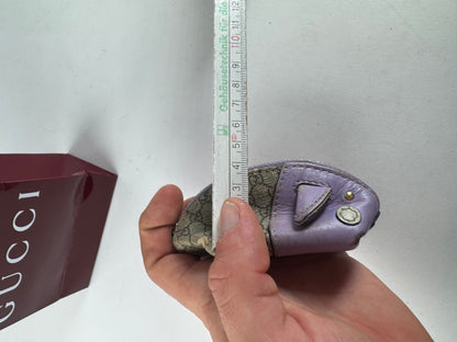 Vintage Gucci Monogram Mouse Purse Purple Brown