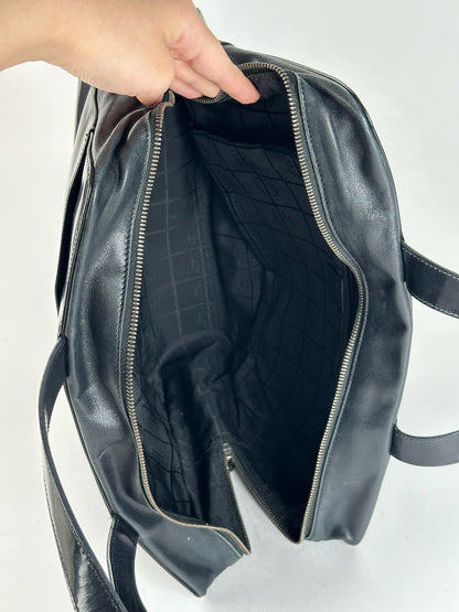 Sac vintage en cuir noir Céline Paris