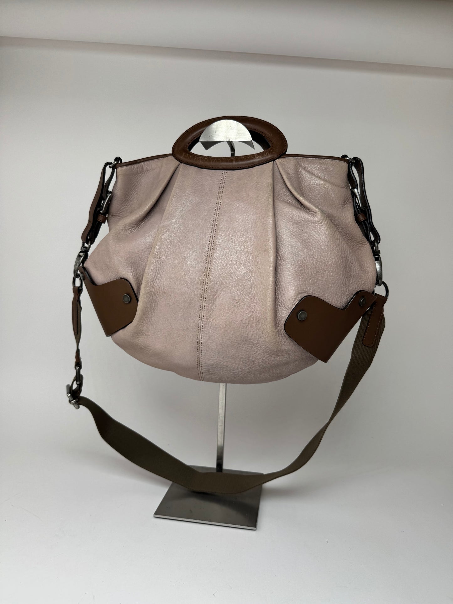 Sac vintage Marni en cuir à 2 voies violet marron