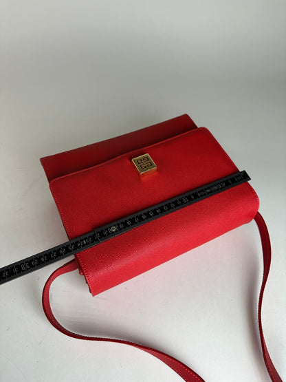 Vintage Givenchy Leather Canvas Multiway Bag Red