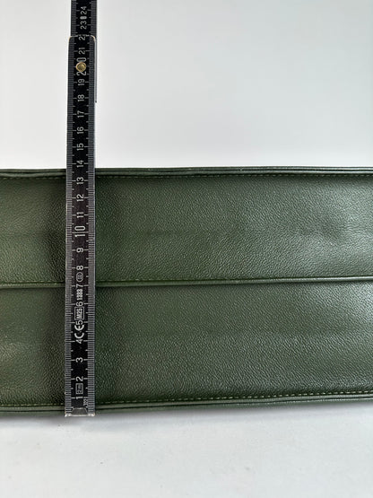 Vintage Balenciaga Structured Leather Briefcase Late 1990s Dark Green