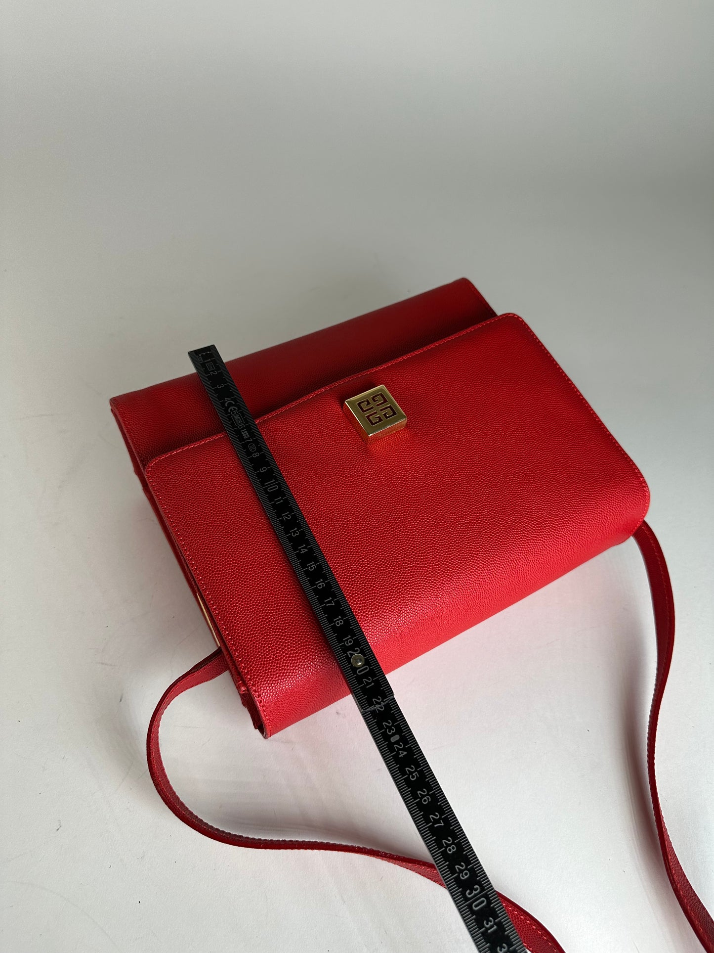 Vintage Givenchy Leather Canvas Multiway Bag Red