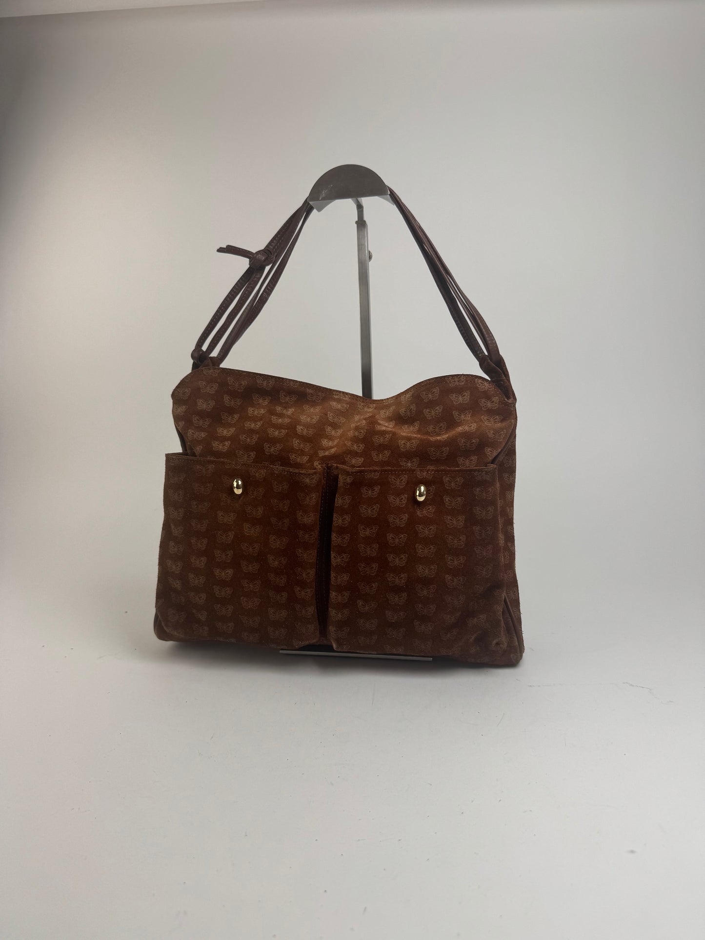 Vintage Bottega Veneta Suede Monogram Bag brown