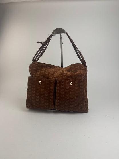 Vintage Bottega Veneta Suede Monogram Bag brown