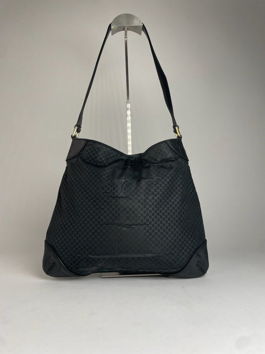 Vintage Gucci Multiway Vegan Leather Monogram Bag Black