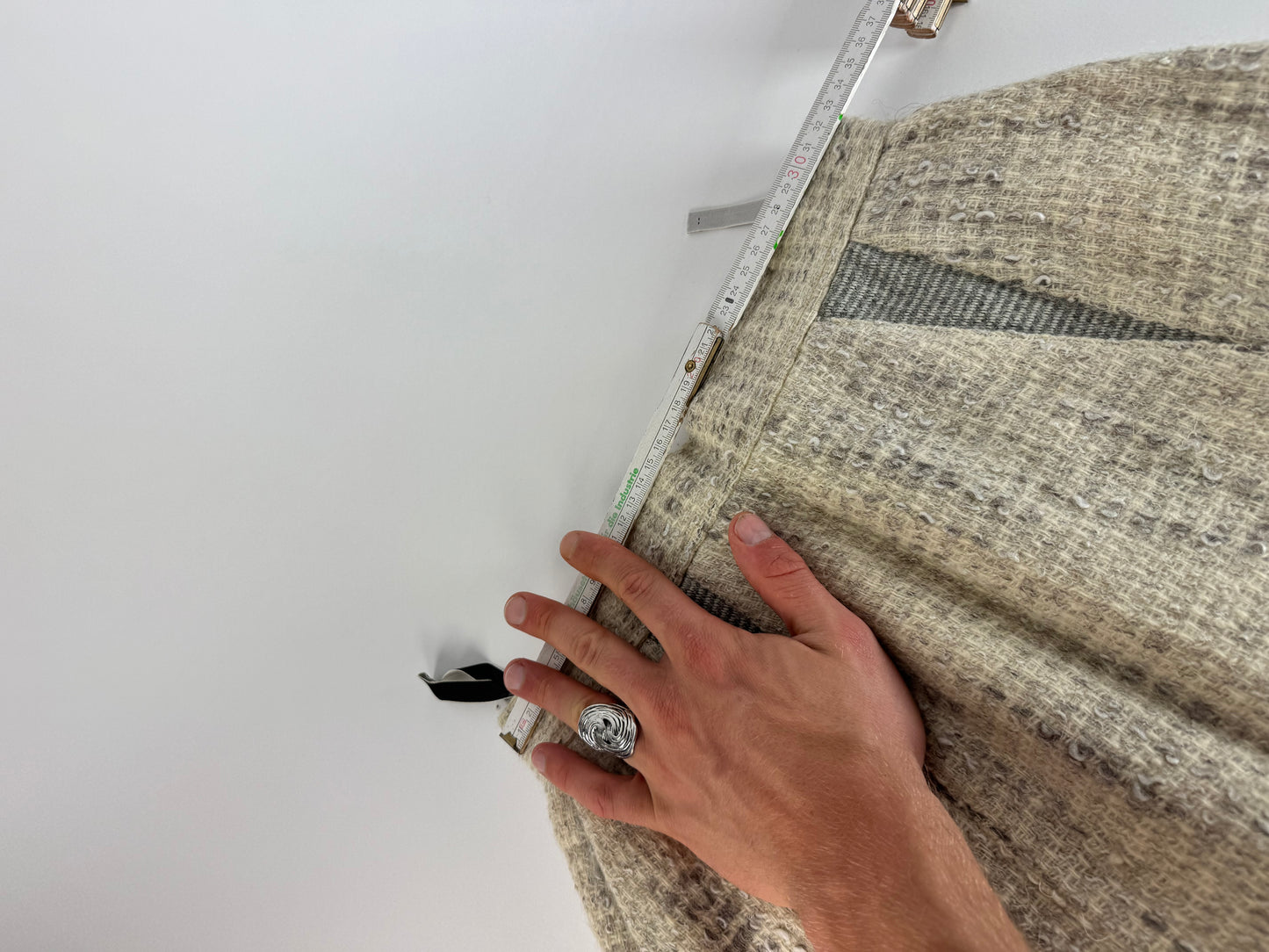 Vintage Dior Wool Skirt Shite Grey M
