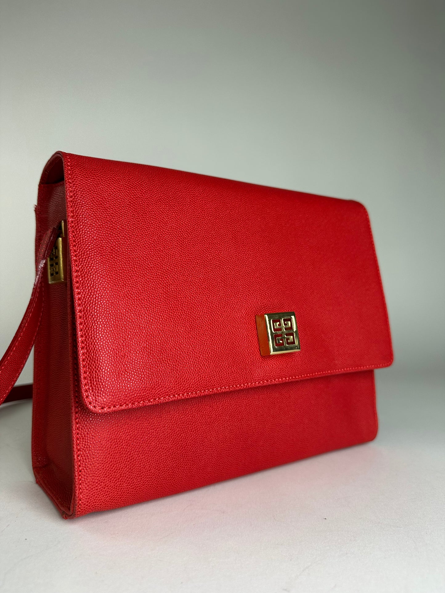Vintage Givenchy Leather Canvas Multiway Bag Red