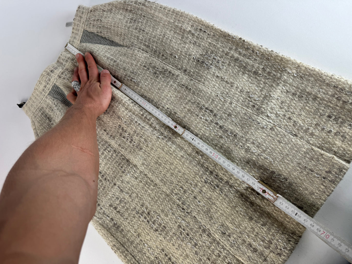 Vintage Dior Wool Skirt Shite Grey M