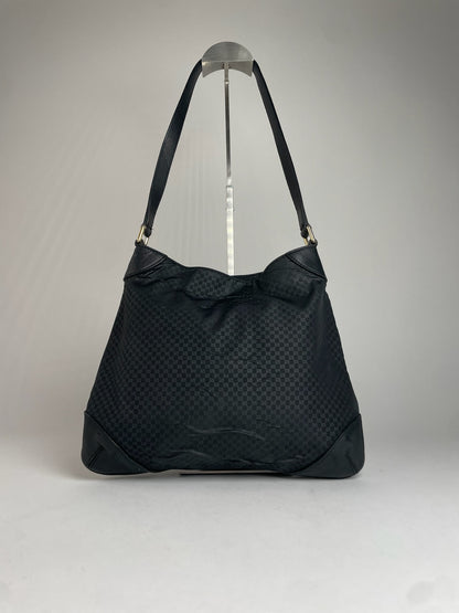 Vintage Gucci Multiway Vegan Leather Monogram Bag Black