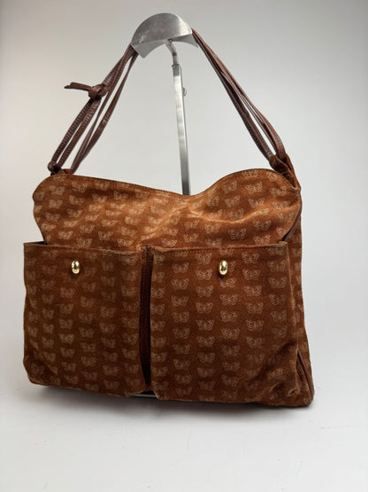 Vintage Bottega Veneta Suede Monogram Bag brown