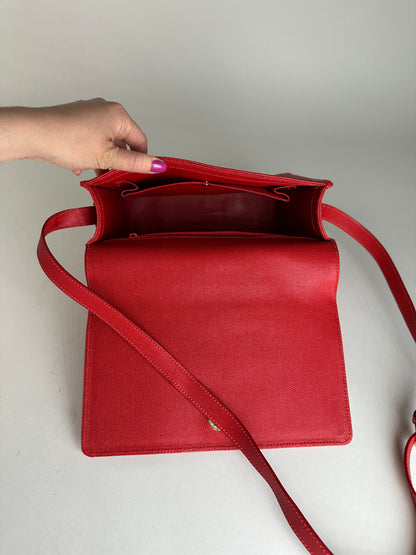 Vintage Givenchy Leather Canvas Multiway Bag Red