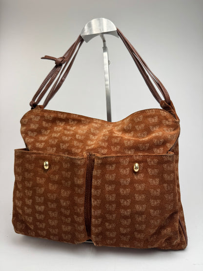 Vintage Bottega Veneta Suede Monogram Bag brown