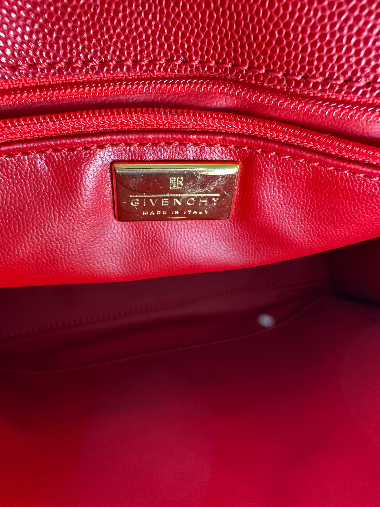 Vintage Givenchy Leather Canvas Multiway Bag Red