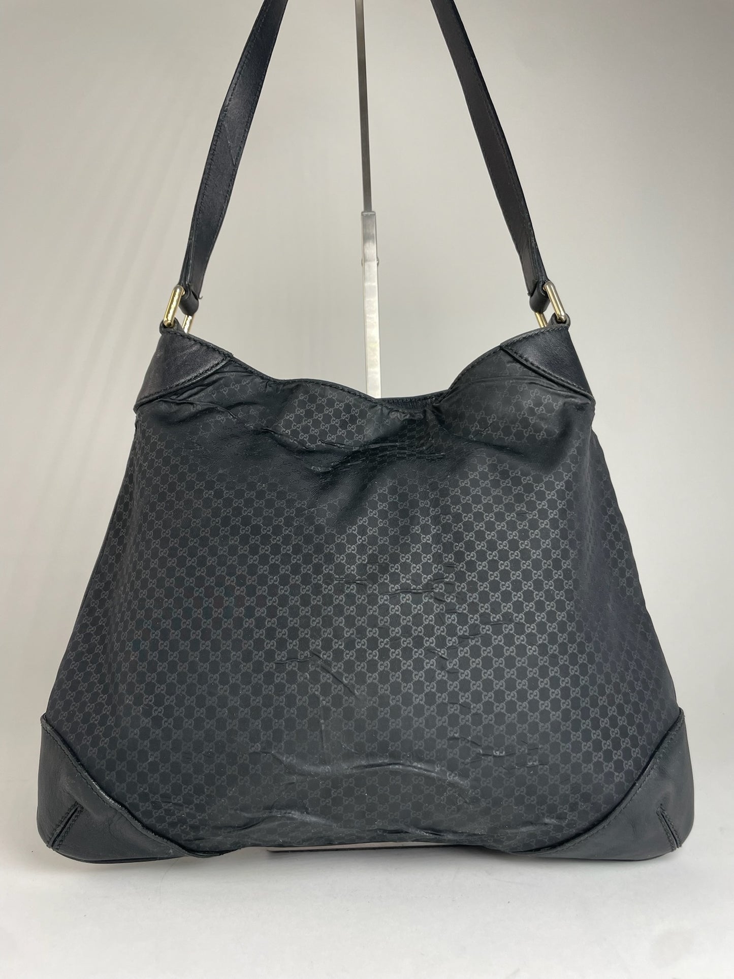 Vintage Gucci Multiway Vegan Leather Monogram Bag Black