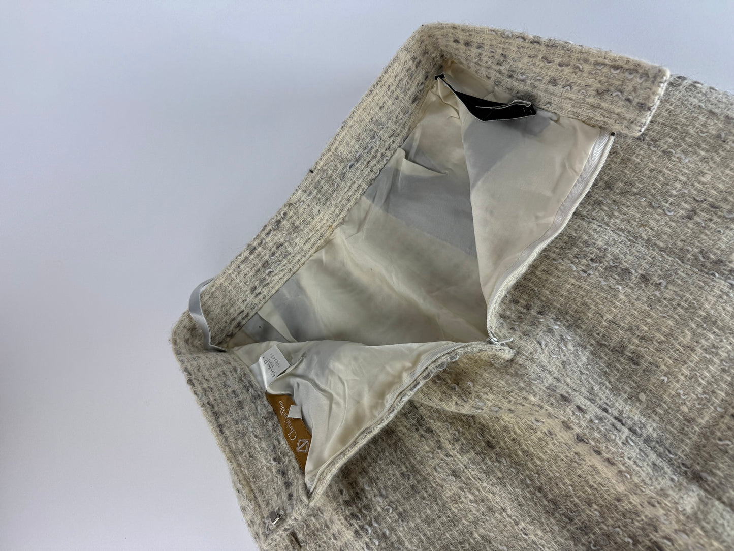 Vintage Dior Wool Skirt Shite Grey M