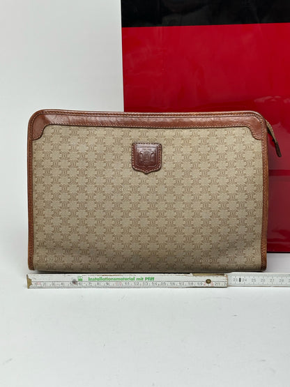 Pochette vintage en cuir beige Céline Paris