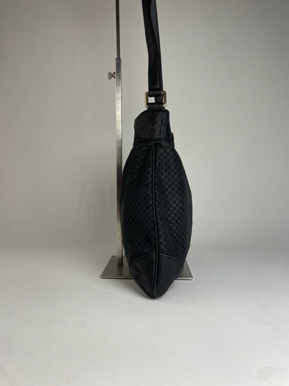 Vintage Gucci Multiway Vegan Leather Monogram Bag Black