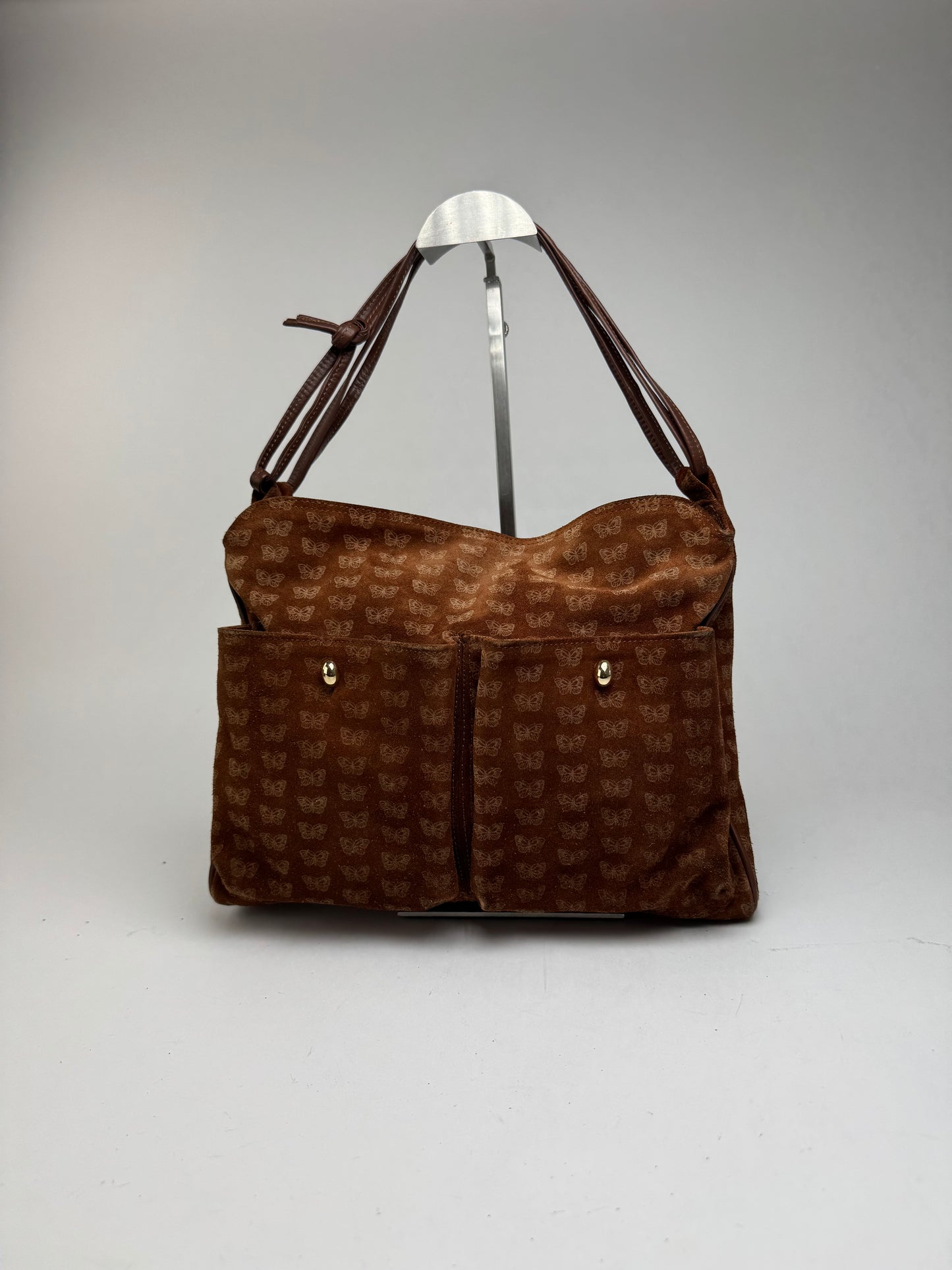 Vintage Bottega Veneta Suede Monogram Bag brown