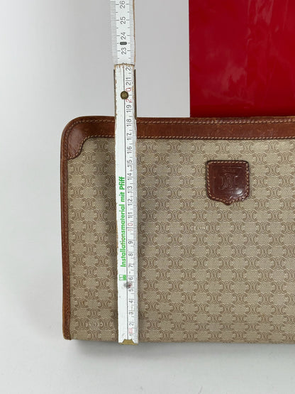 Pochette vintage en cuir beige Céline Paris