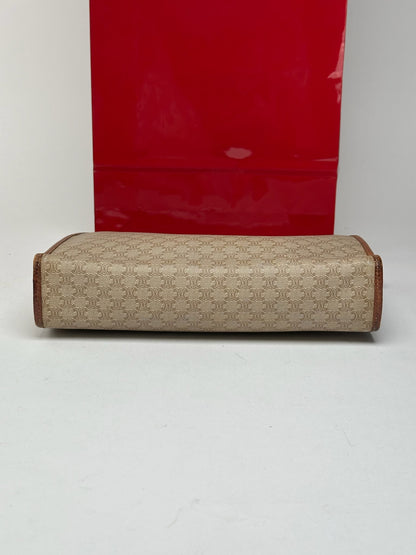 Pochette vintage en cuir beige Céline Paris