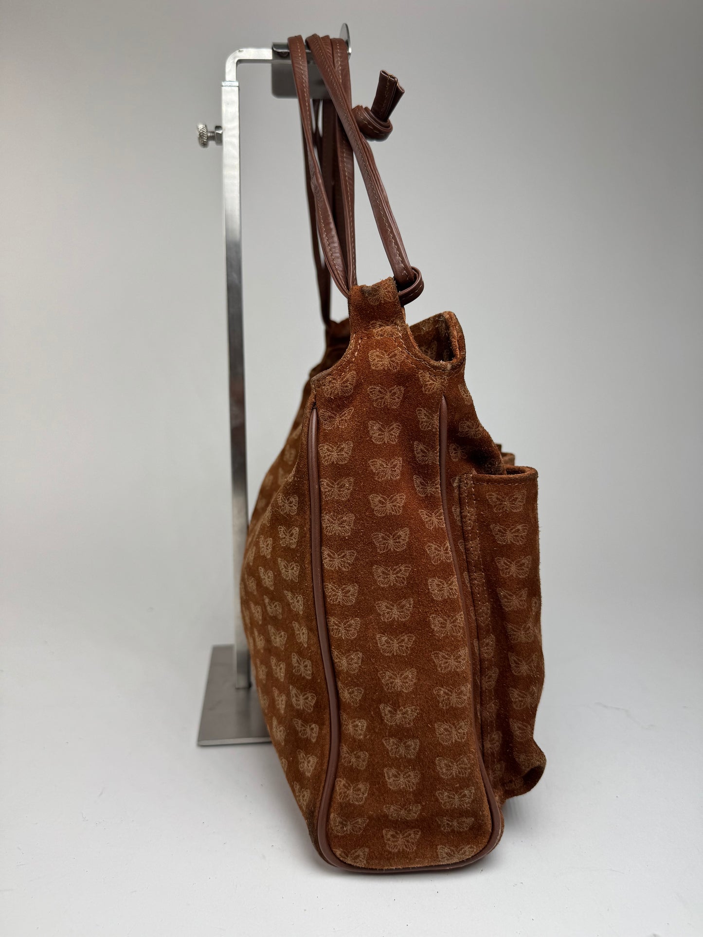 Vintage Bottega Veneta Suede Monogram Bag brown