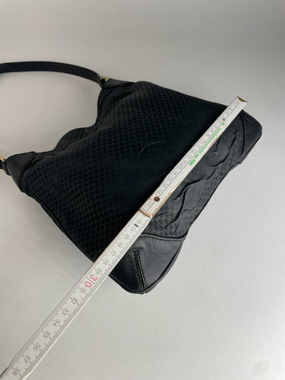 Vintage Gucci Multiway Vegan Leather Monogram Bag Black