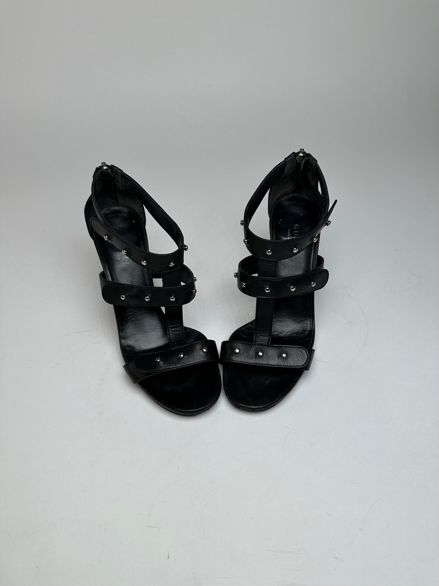 Vintage Gucci Studded Leather Pumps Black EU36