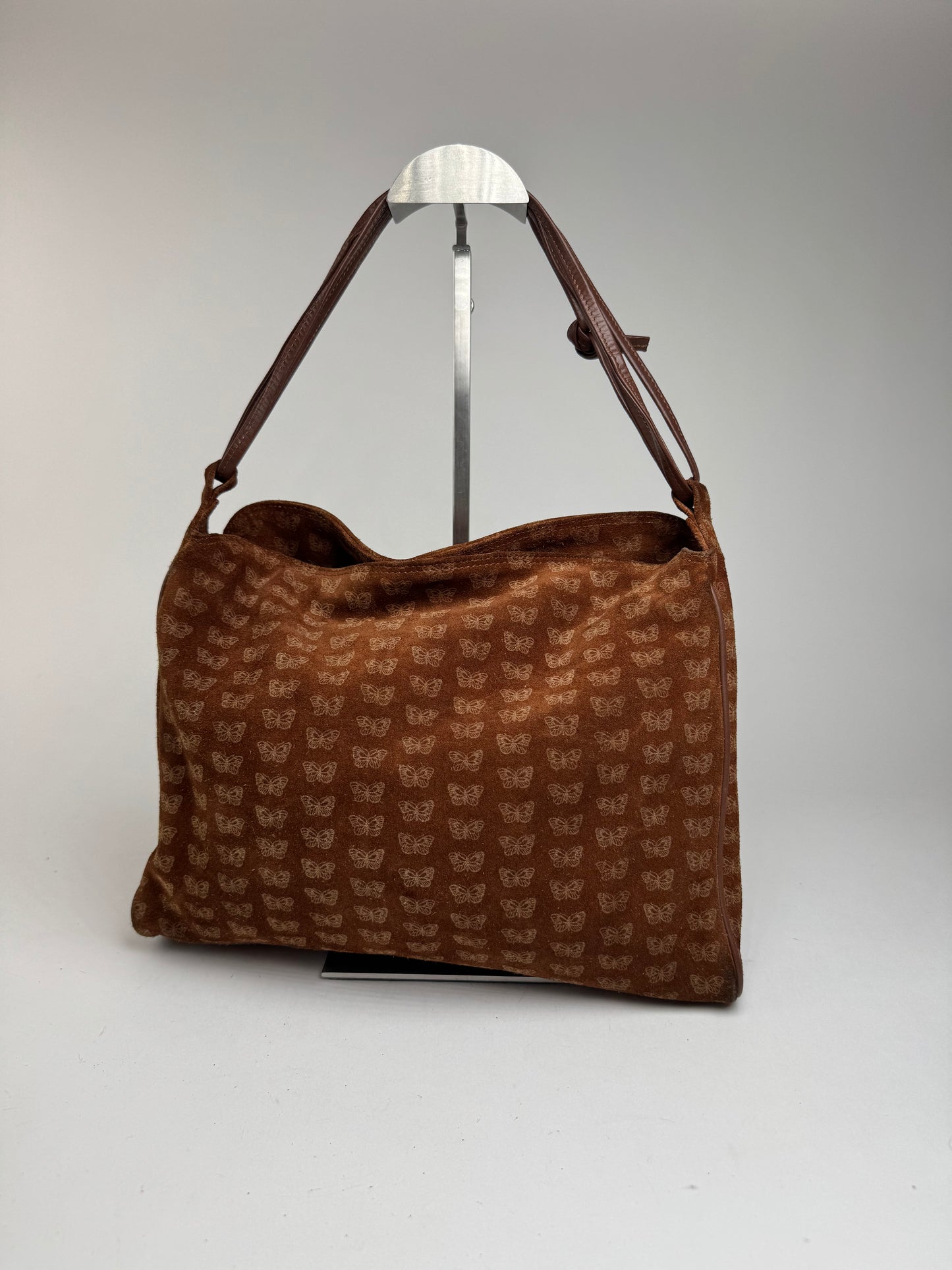 Vintage Bottega Veneta Suede Monogram Bag brown
