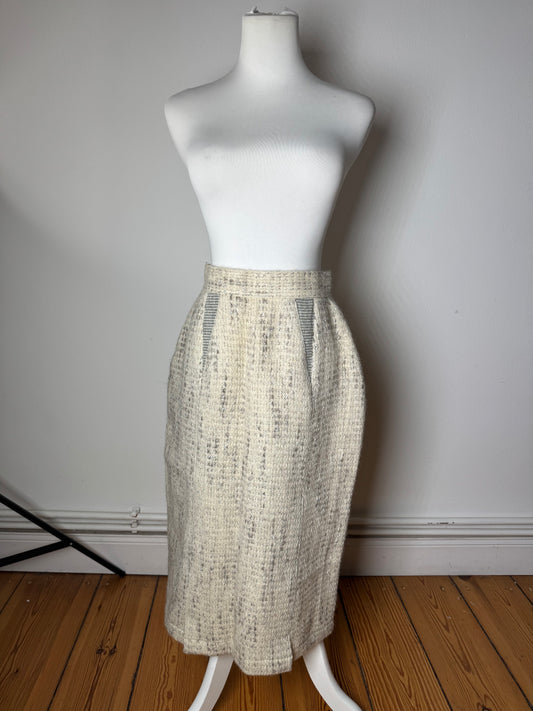 Vintage Dior Wool Skirt Shite Grey M