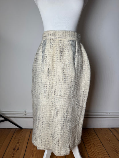 Vintage Dior Wool Skirt Shite Grey M