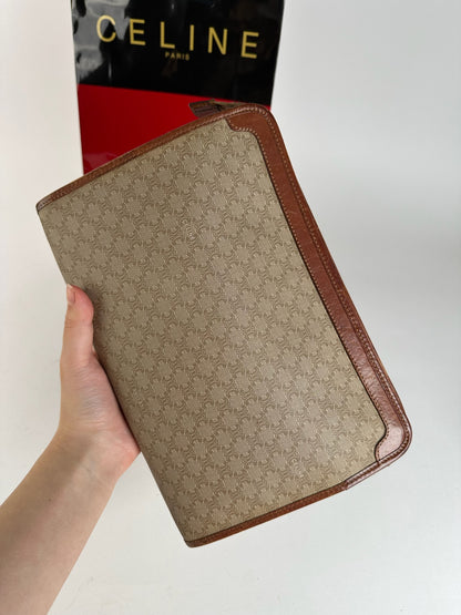 Pochette vintage en cuir beige Céline Paris