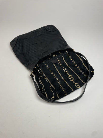 Vintage Gucci Multiway Vegan Leather Monogram Bag Black