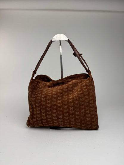 Vintage Bottega Veneta Suede Monogram Bag brown