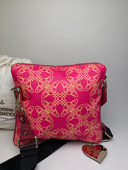 Vintage Vivienne Westwood Orb Geometric Crossbody Bag Pink Yellow
