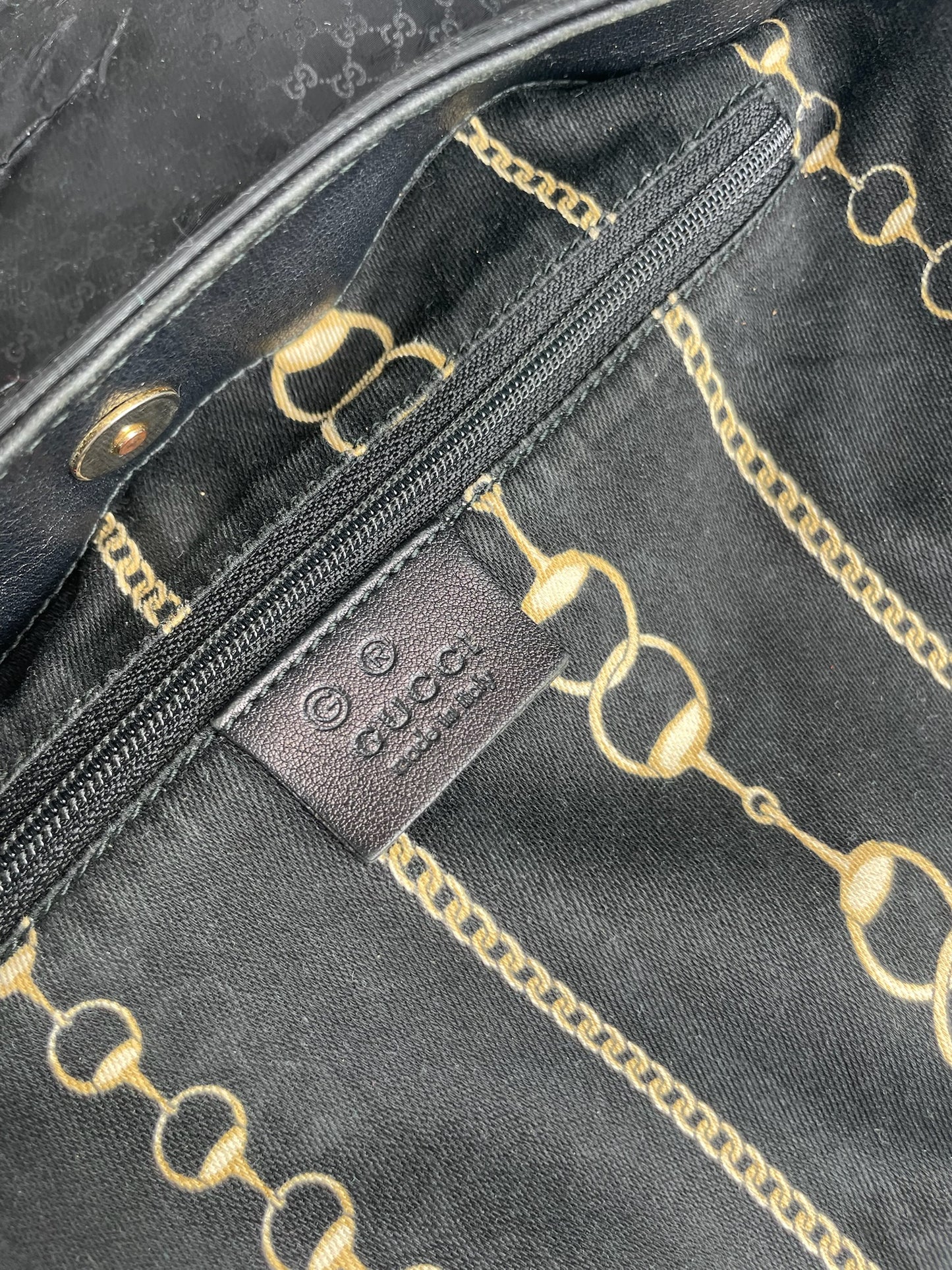 Vintage Gucci Multiway Vegan Leather Monogram Bag Black