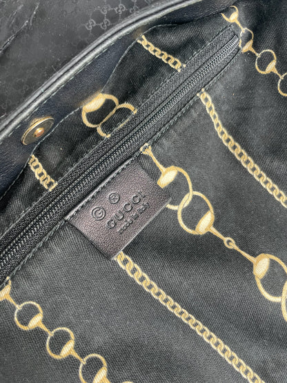 Vintage Gucci Multiway Vegan Leather Monogram Bag Black