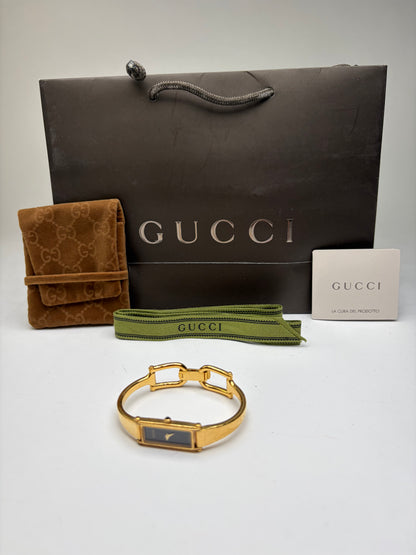 Vintage Gucci 1500L Bracelet Watch Late 1990s Gold Black