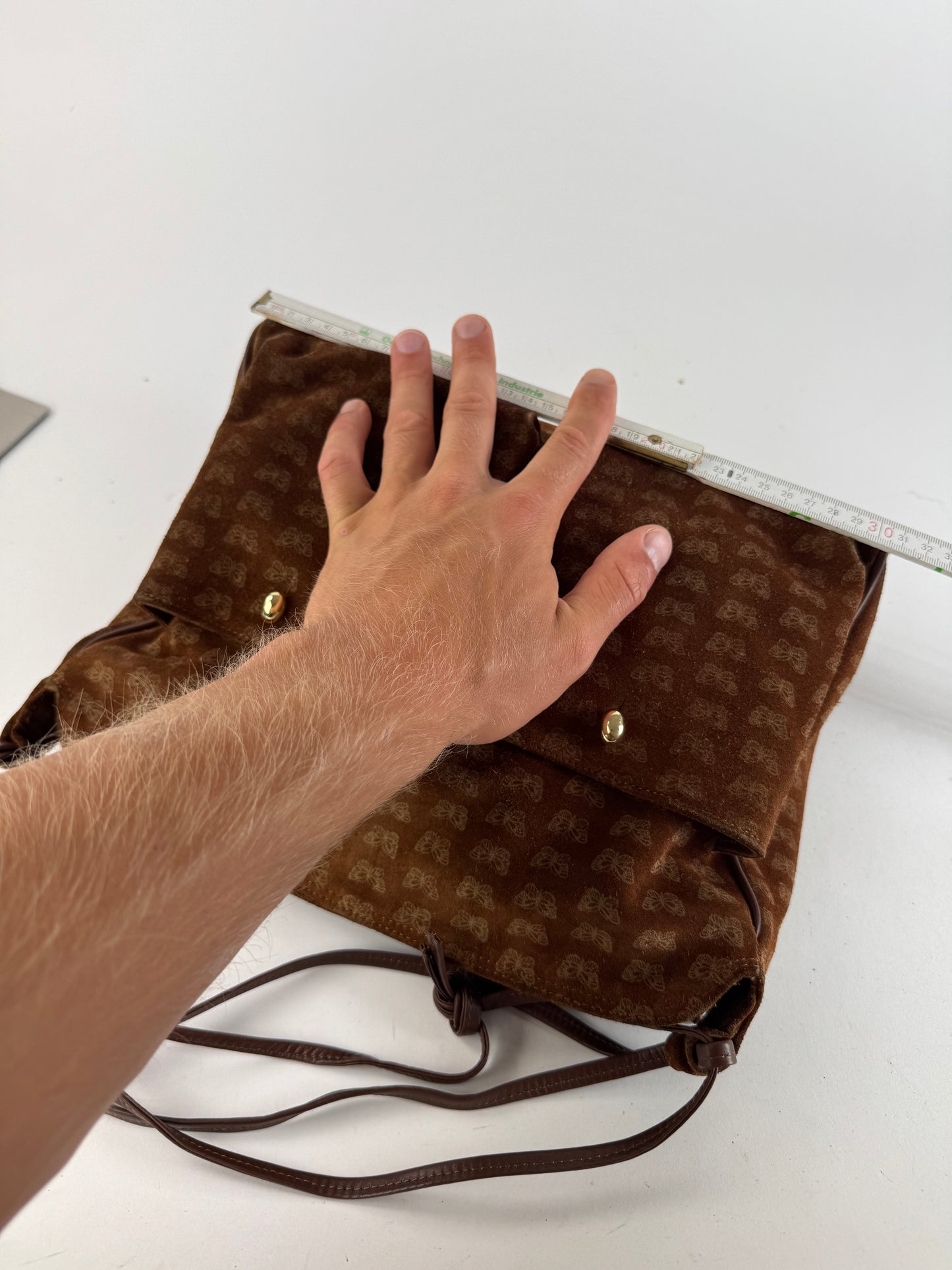 Vintage Bottega Veneta Suede Monogram Bag brown