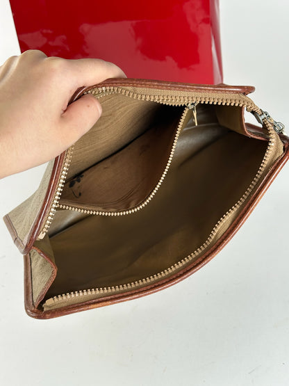 Pochette vintage en cuir beige Céline Paris