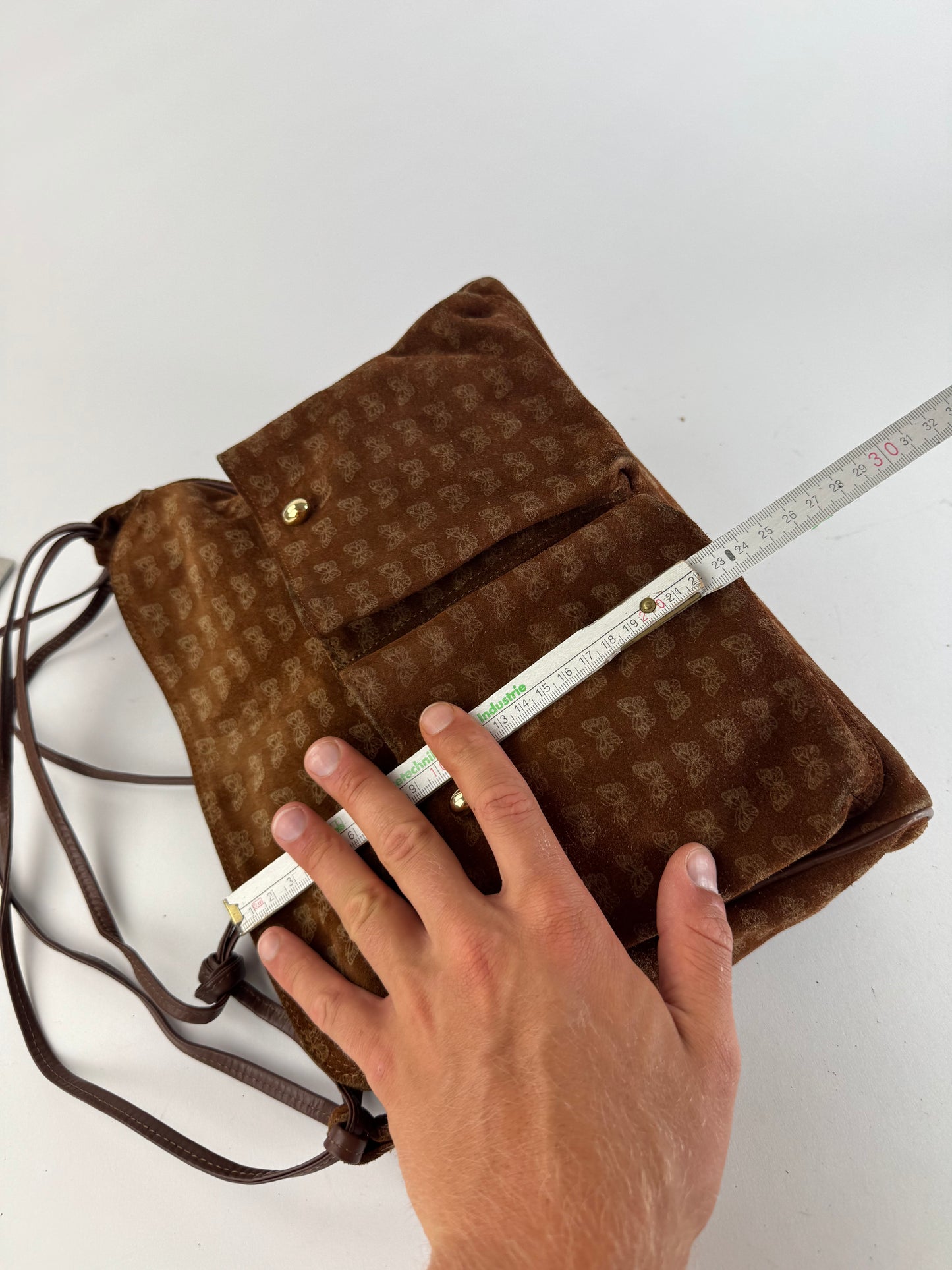 Vintage Bottega Veneta Suede Monogram Bag brown