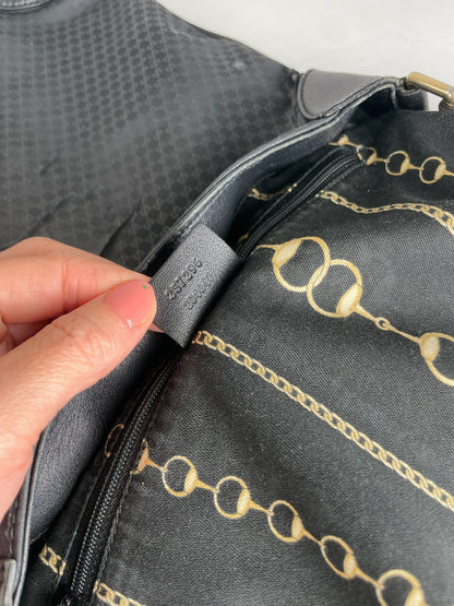 Vintage Gucci Multiway Vegan Leather Monogram Bag Black