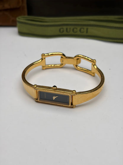 Vintage Gucci 1500L Bracelet Watch Late 1990s Gold Black