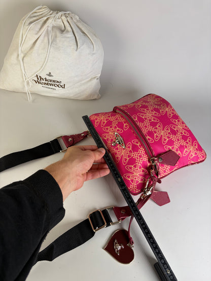 Vintage Vivienne Westwood Orb Geometric Crossbody Bag Pink Yellow